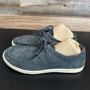 Born Men's Canning Sneaker Chukka Boot Size 10M Blue Suede Moc Toe Low Top